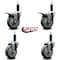 Service Caster 4'' Gray Poly Swivel 1'' Expanding Stem Caster Set 2 Total Lock Brakes, 4PK SCC-EXTTL20S414-PPUB-2-S-2-1 - alternate 3